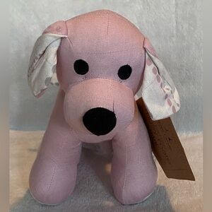 New 2013 Aden & Anais Musy Mate Bamboo Fabric Puppy Stuffed Dog Pink Polkadot 7”